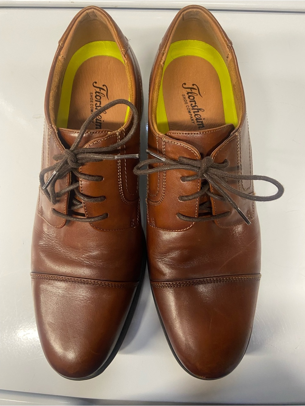 Florsheim Men's Brown Leather Cap-Toe Dress Shoes